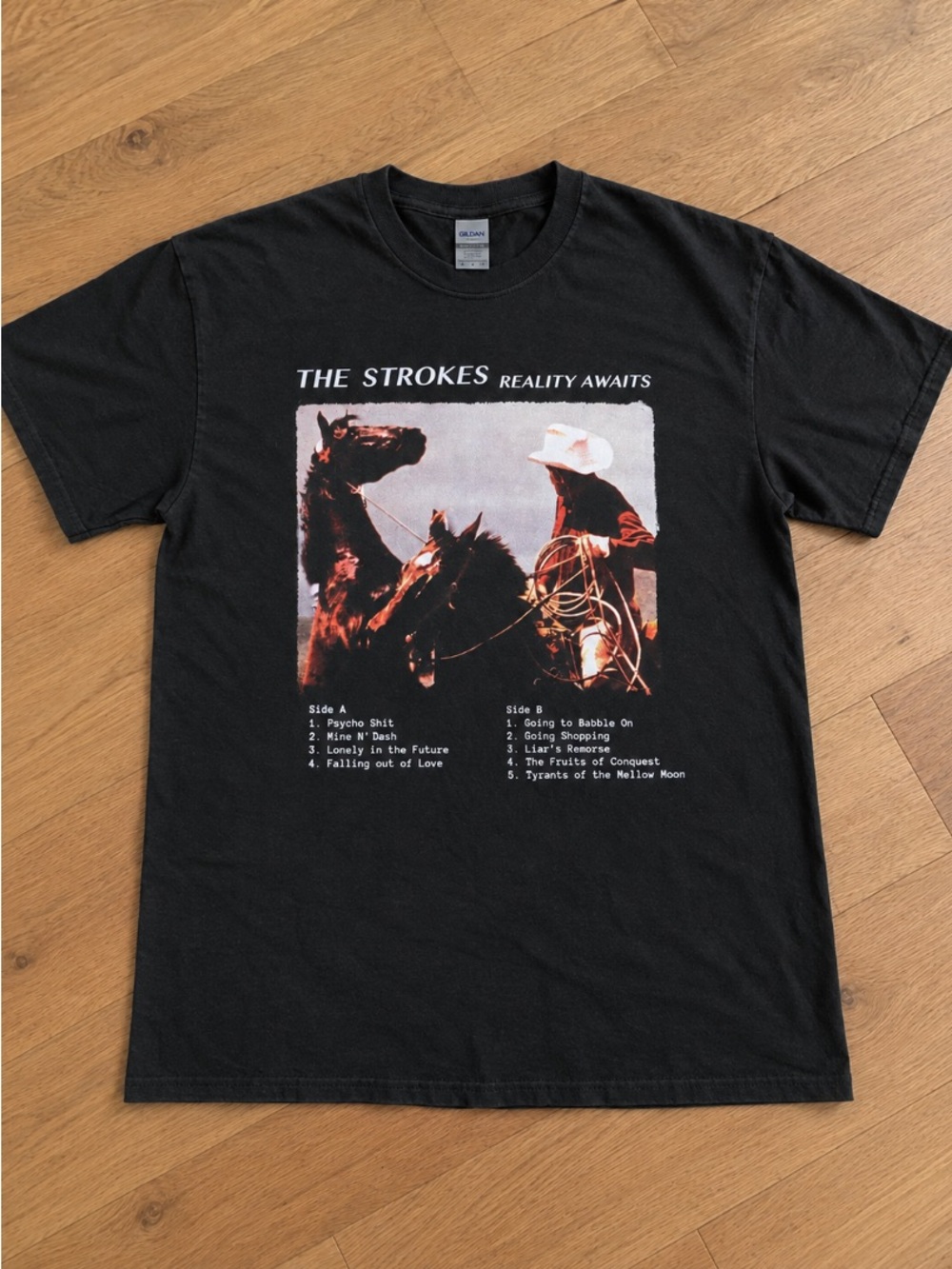 The Strokes Reality Awaits Album Tracklist Graphic T-Shirt Gildan Tee